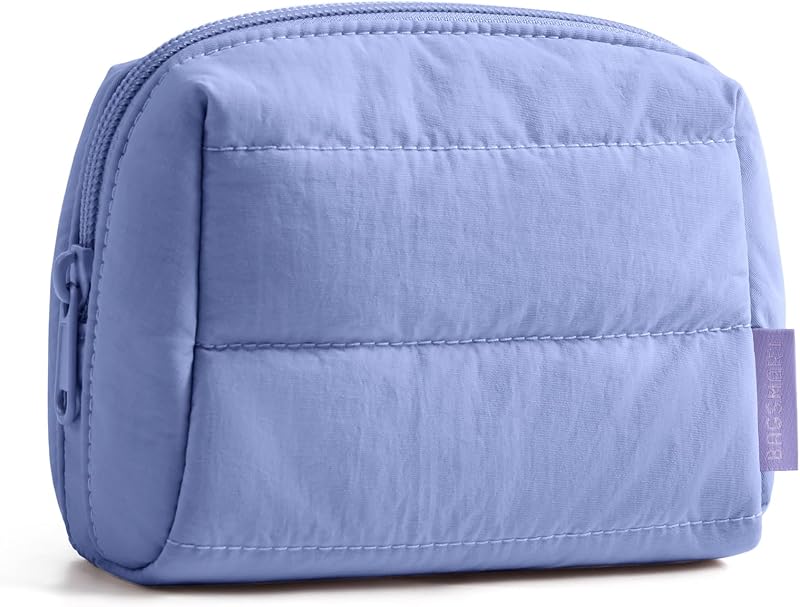 BAGSMART Necessaire pequena com zíper, cor Lavender Purple, para maquiagem e itens pessoais
