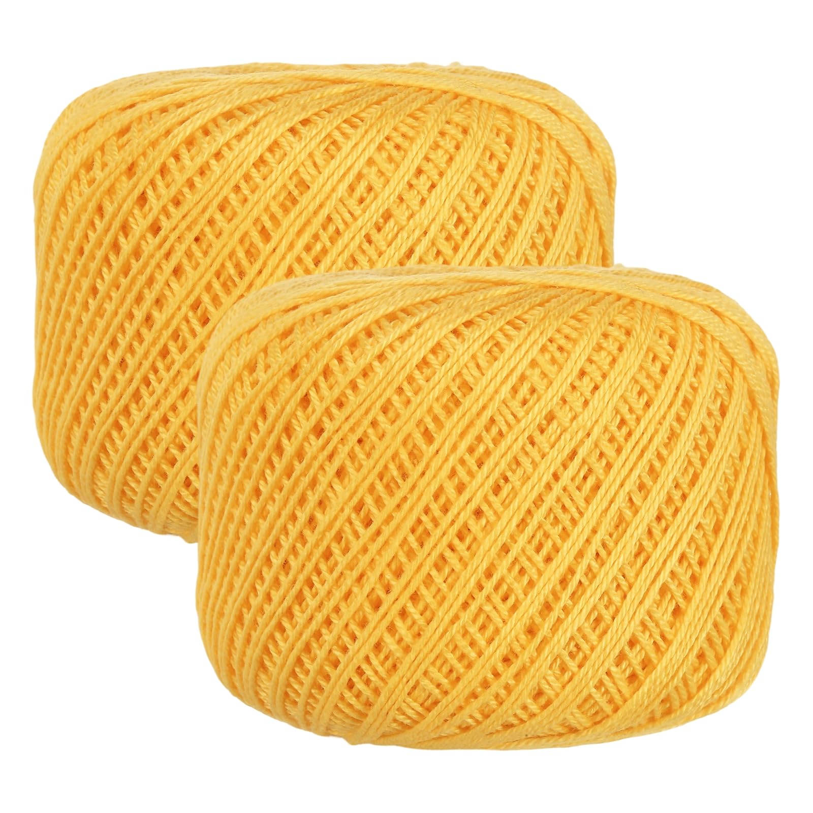 sourcing map 2Rolls 164Yards Size 3 Gold Yellow Pearl Cotton Crochet Thread โ image 1