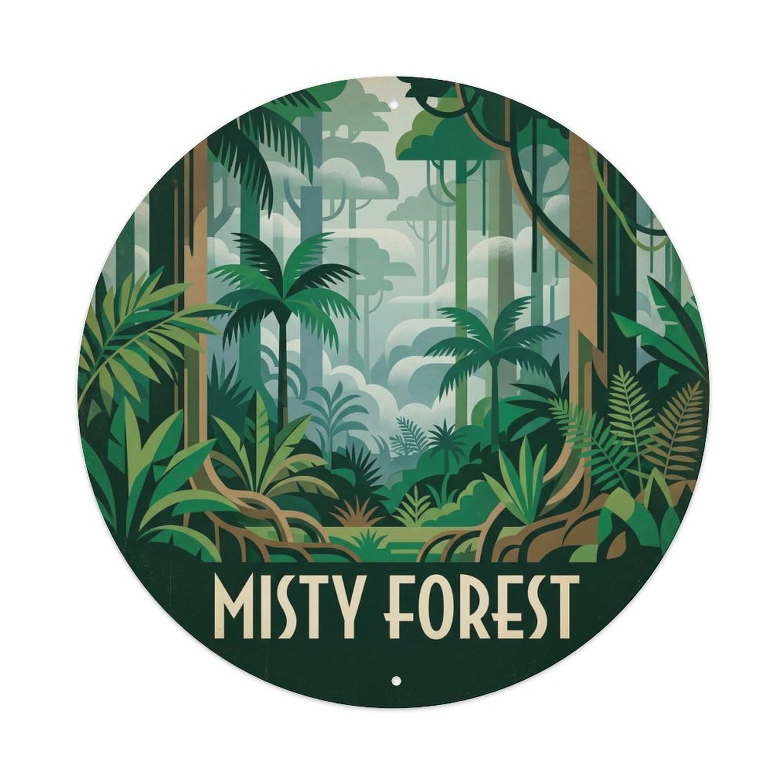 Misty Rainforest Hawaii Botanical Island Metal Tin Sign