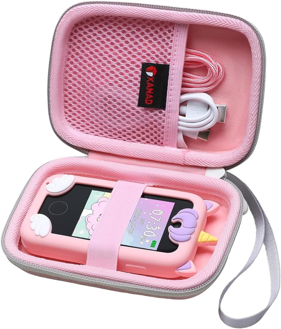 XANAD Kids Smart Phone Case for Joozfee/Kikapabi/Dancingcow/Prysyedawn, Learning Toys Holder for Toddler Play Cell Phone, SD Card, Lanyard and Cable Accessories - Pink(Case Only)