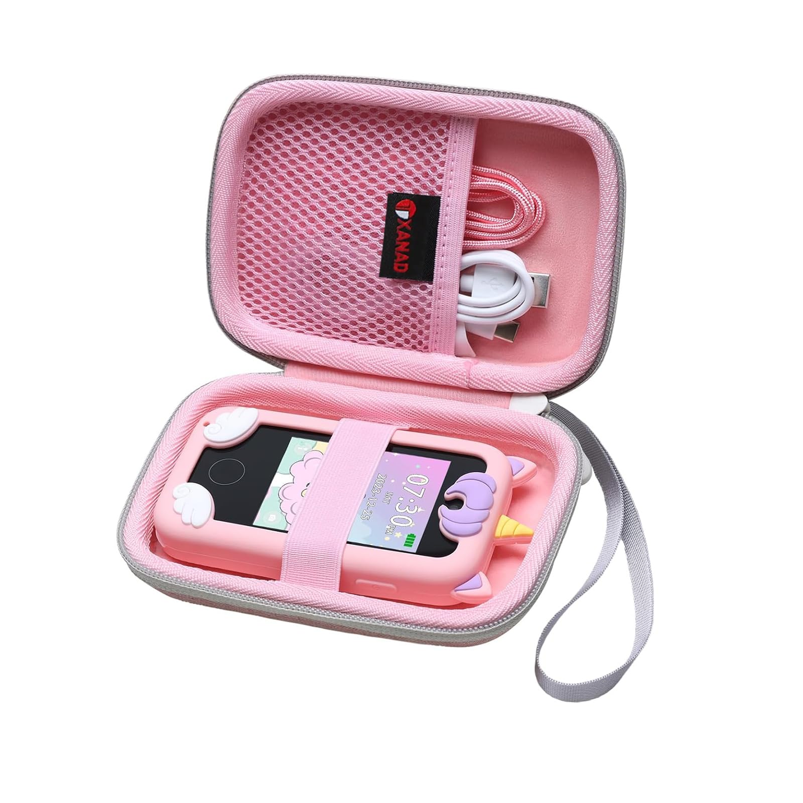 XANAD Kids Smart Phone Case for Joozfee/Kikapabi/Dancingcow/Prysyedawn, Learning Toys Holder for Toddler Play Cell Phone, SD Card, Lanyard and Cable Accessories - Pink(Case Only)