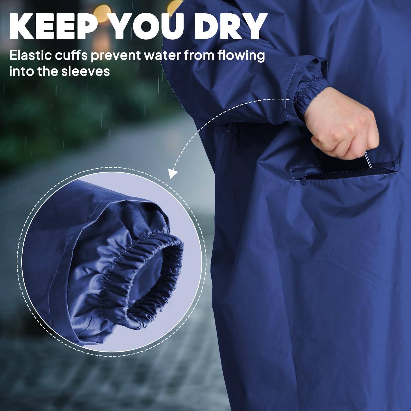 ANYOO Chubasquero Mujer Hombre Impermeable Poncho de Lluvia Portátil Ligera con Mangas Largas para Senderismo Al aire libre Ciclismo, Talla única