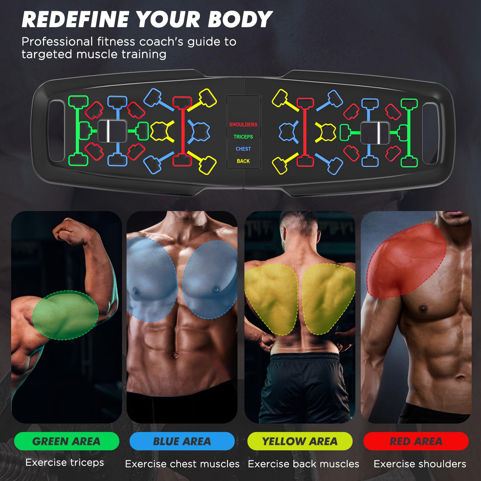 Premium Liegestützbrett Set Liegestützgriffe Push Up Board Verbessertes Konzept 2024 Liegestütze Brett Homeworkout 10 in 1 Push Up Bar Home Gym Liegestütze Fitnessgeräte für Zuhause