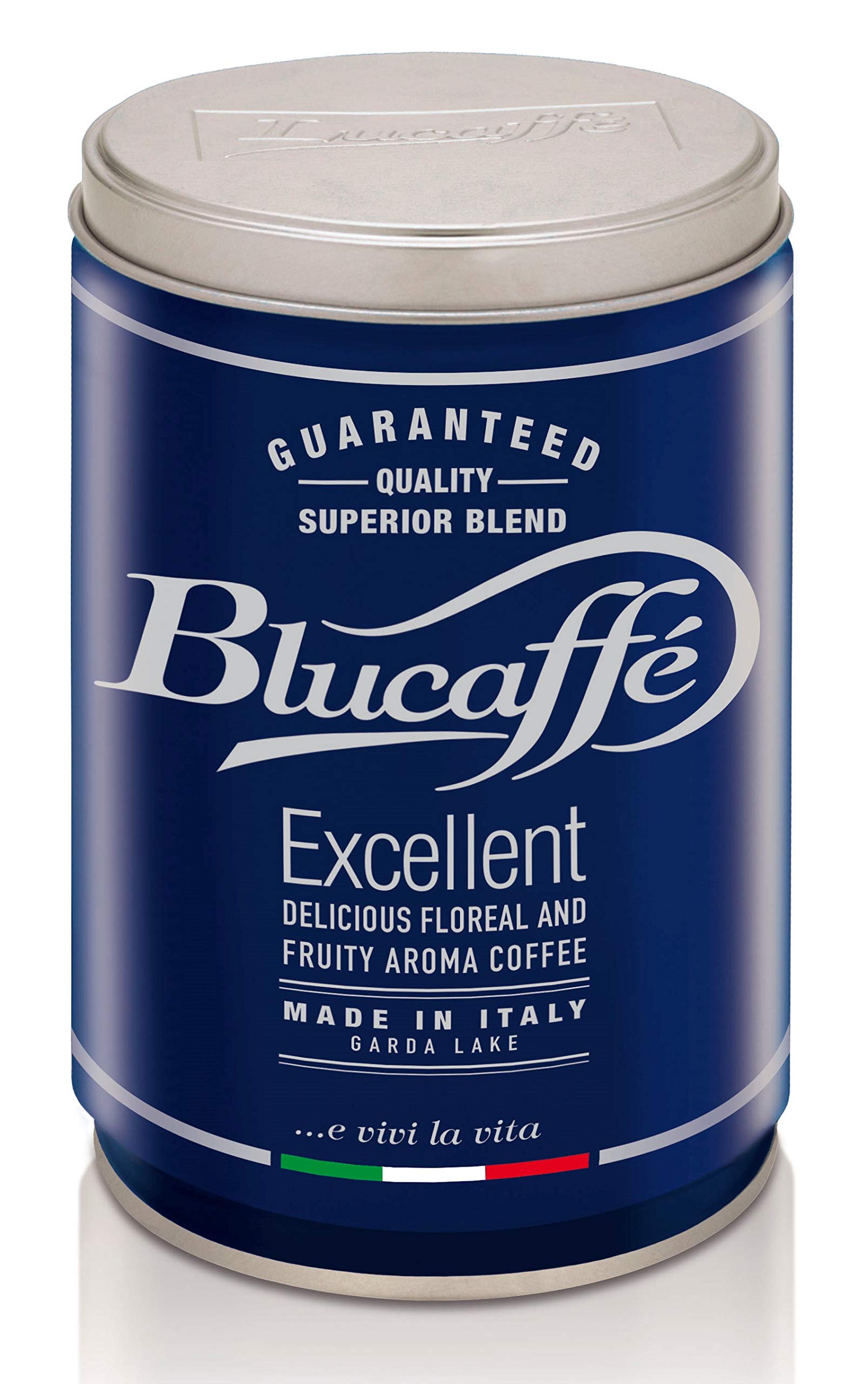 Lucaffé - 3 Kaffeebohnendosen Blucaffè, 250 Gr | Kaffee aus ganzen Bohnen zum Mahlen für Espresso | Mittlere Röstung | Fruchtiger und blumiger Geschmack, cremig | Intensives und anhaltendes Aroma