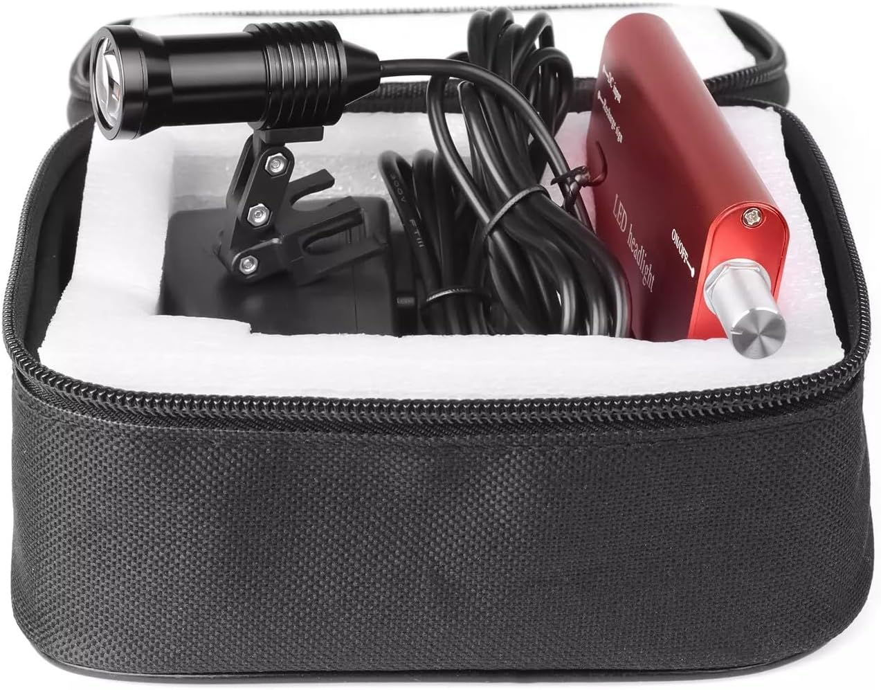 DY-009 5W Head Light with Two Clips with Light Shield for Magnifiers Color Red