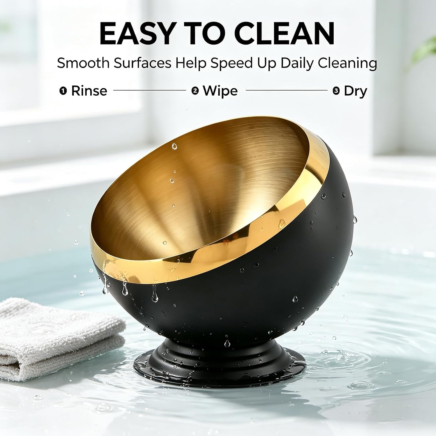 Coffee Pod Holder Bowl, Stainless Steel K Cup Espresso Capsule Storage Organizer, Multi-Purpose Countertop Snack Fruit Candy Bowl, Black Gold