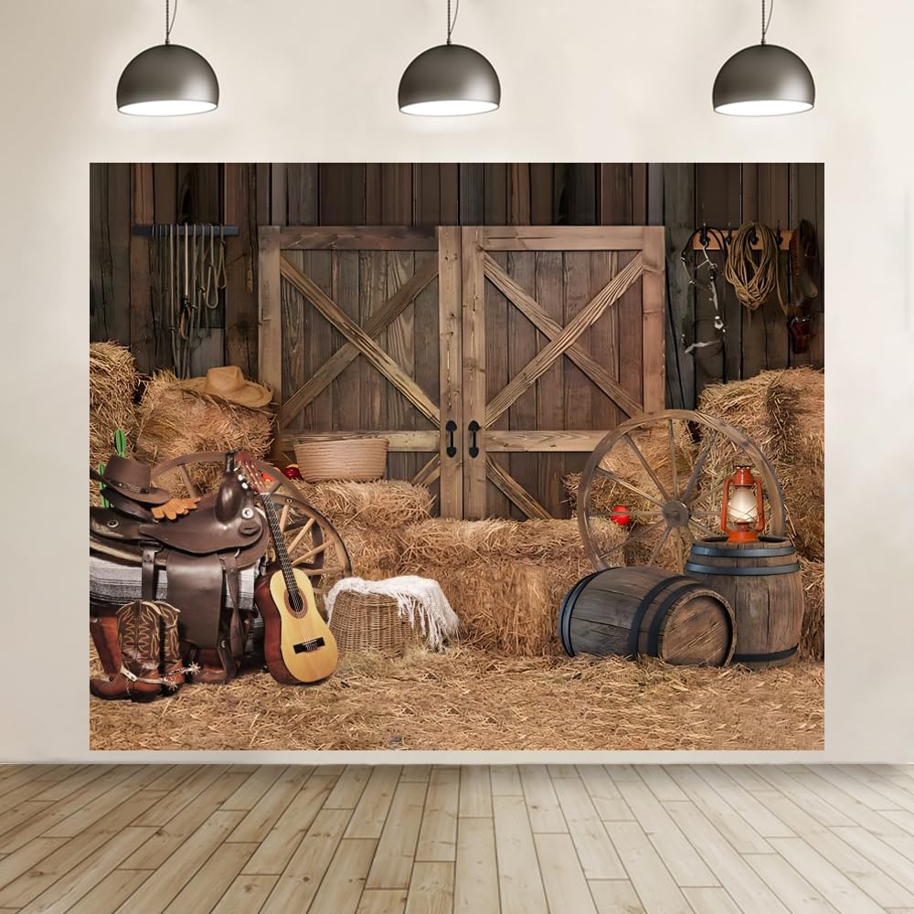 Fall Farm Door Photography Backdrop Rustic Warehouse...