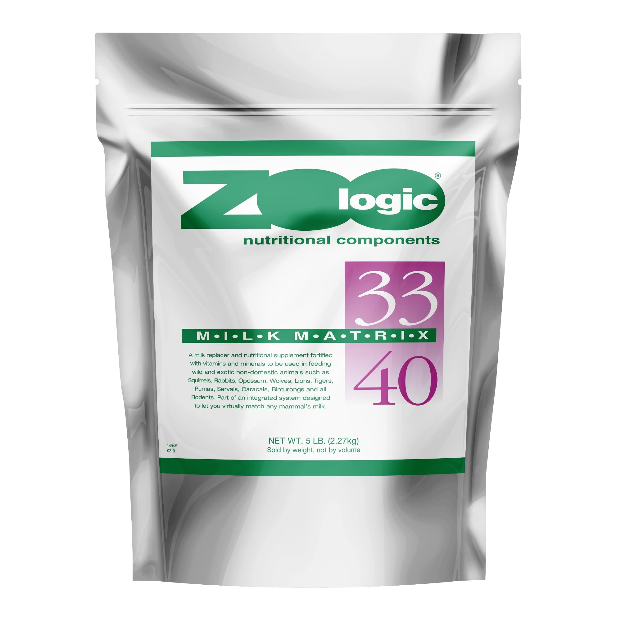 Pet-Ag Zoologic Milk Matrix 33/40 - 5 lb - Milk Protein Powder for Wild & Exotic Non-Domestic Animals