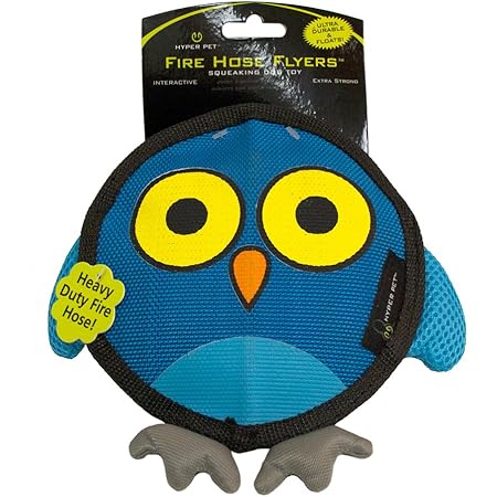 Hyper Pet Firehose Flyers Owl Durable Squeaky Dog Toy