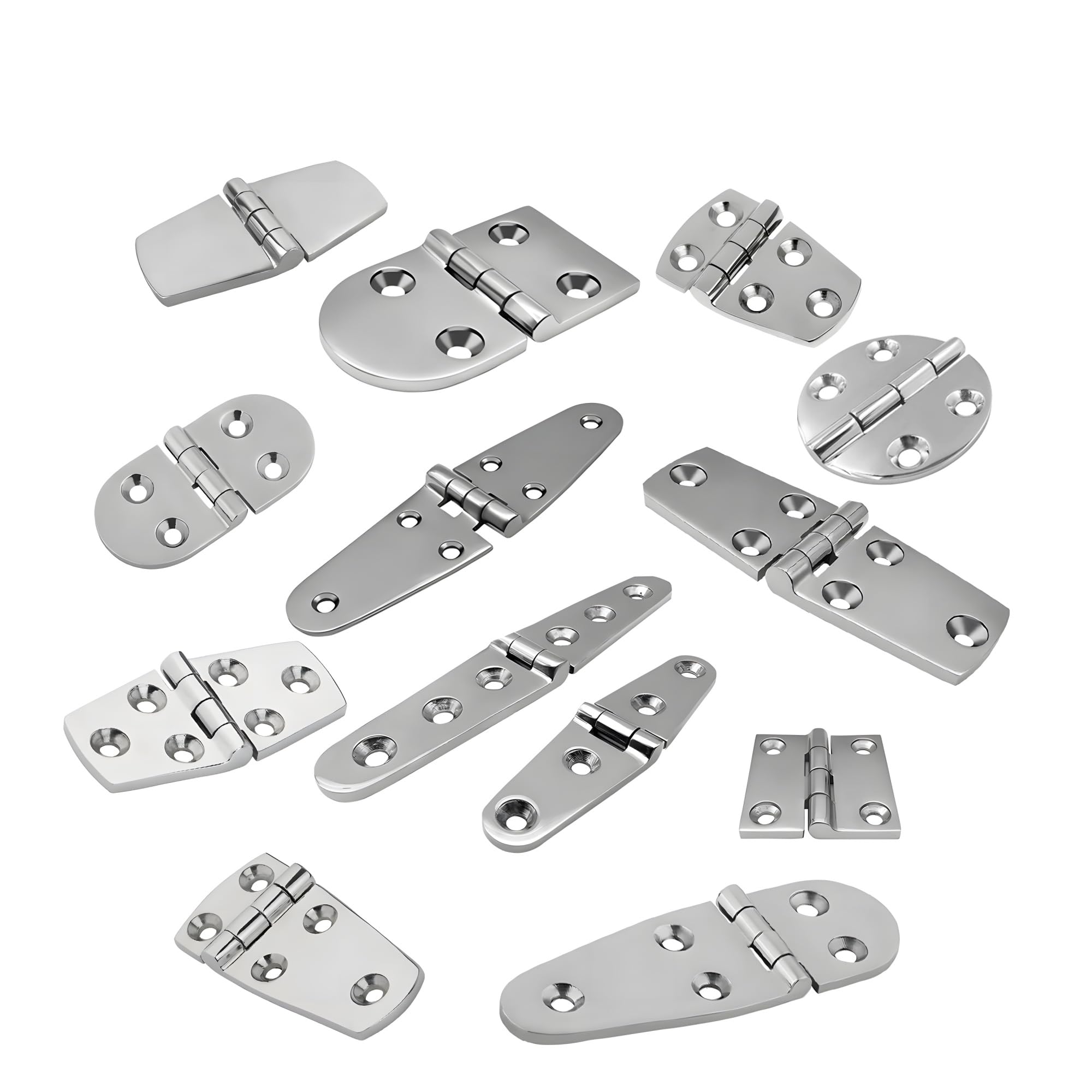 Rmwkrmogrf 316 Stamped Hinge 316 Stainless Steel Casting Hinge Flat Cabinet Doors Windows 4/6 Holes Hardwarec 1Pcs(316 Stamped Hinge)