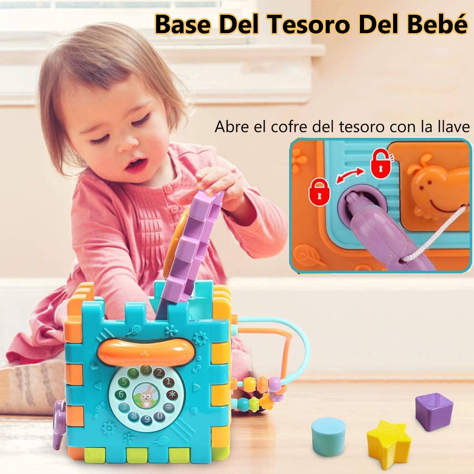 Cubo Sensorial 6-en-1 Montessori – Juguete Educativo Para Bebés De 0.5 A 4 Años, Ideal Para Viajes