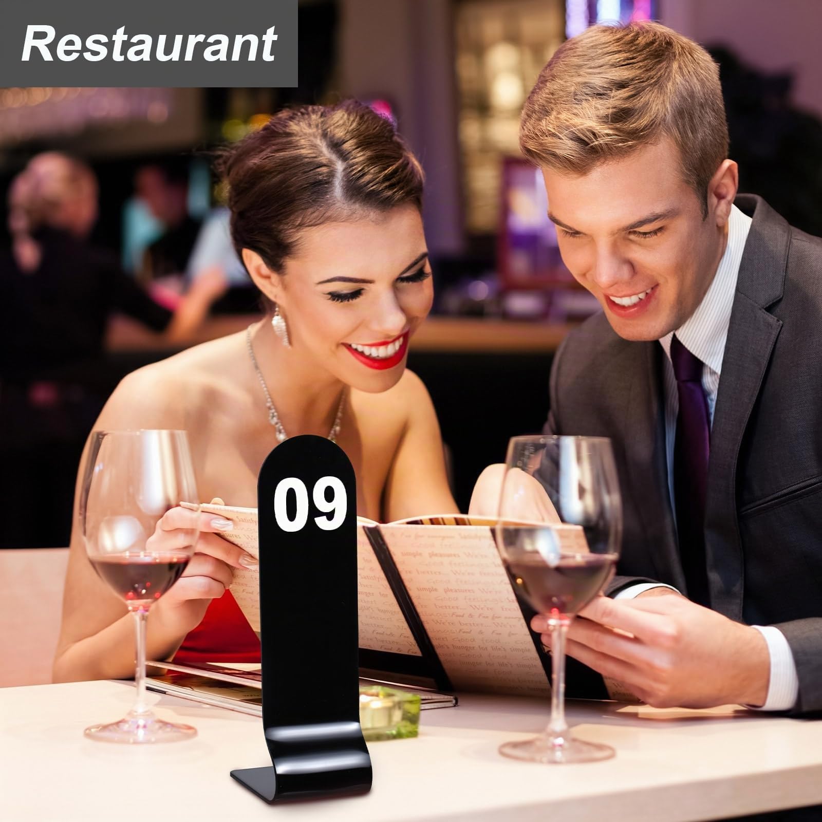 Numéros de table de 1 à 30 numéros de commande de restaurant double face en acrylique pour mariage, restaurant, café, fête, banquet (noir)