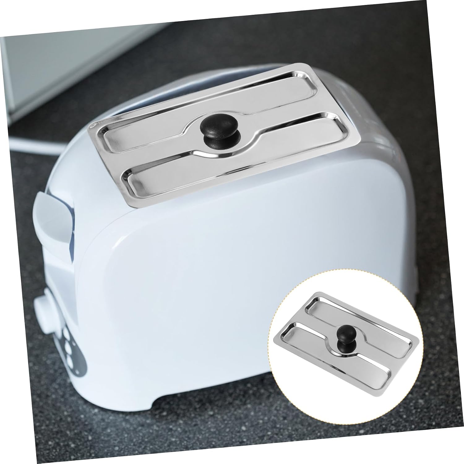 1pc Multi-purpose Stainless Steel Toaster Cover Appliance Protector for Bread Machines Dustproof Upper Cover for Household Use Extends Toaster Life