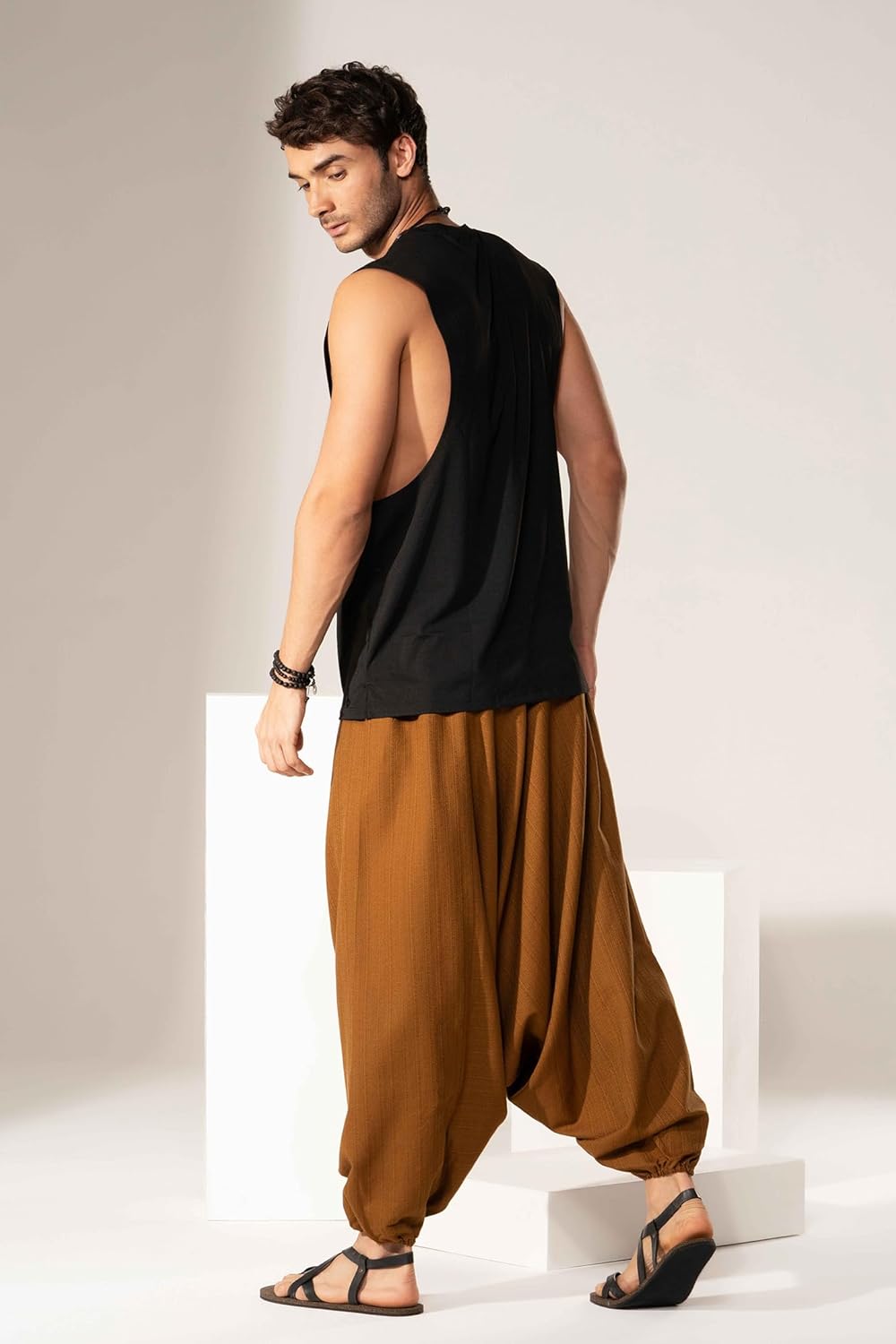 Hippie Music Festival Outfits for Men, Loose Baggy Yoga Harem Pants, Rave Party Dance Pants