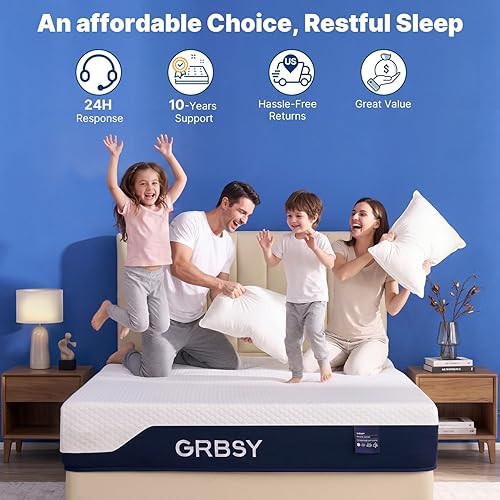 Miniatura 9 de Colchón firme California King, colchón de espuma viscoelástica de gel refrescante de 12 pulgadas, alivio del dolor de espalda, funda de seda de