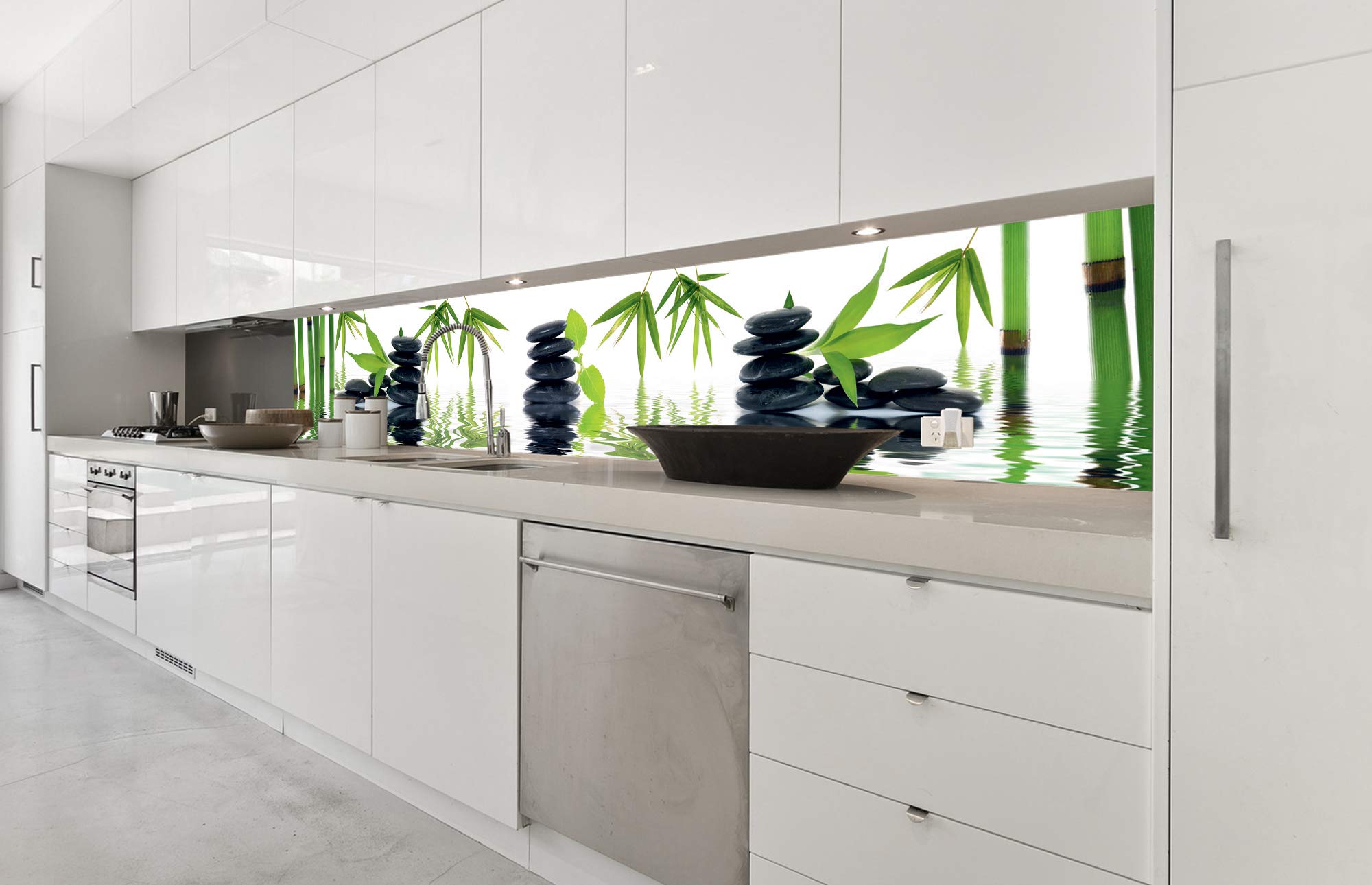 Paraschizzi auto-adesiva per la cucina ZEN 350 x 60 cm | Resistente all’acqua | QUALITA‘ PREMIUM