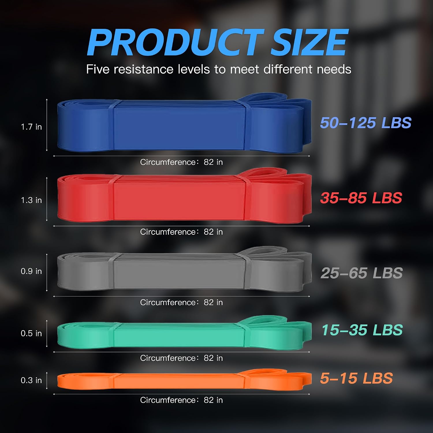 Pull Up Bands, Resistance Bands Set, Exercise Workout Bands for Men & Women, Ideal for Body Stretching, Physical Therapy and Muscle Training image 2