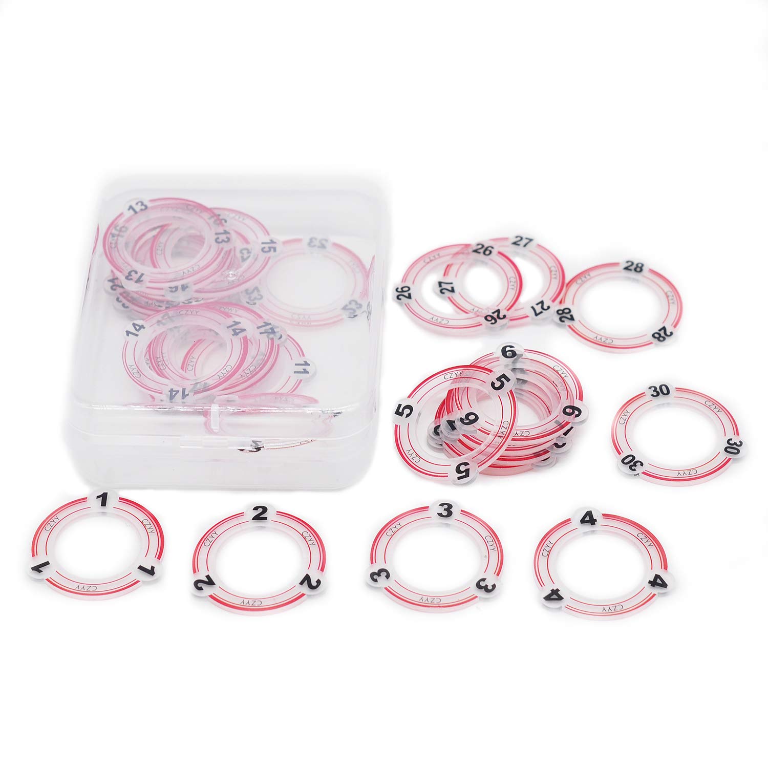 CZYY Numbered Markers Acrylic Creature & Monster Condition Rings Number from 1 to 30 Great DM Tool for Dungeons & Dragons, Pathfinder, D&D and RPG Miniatures