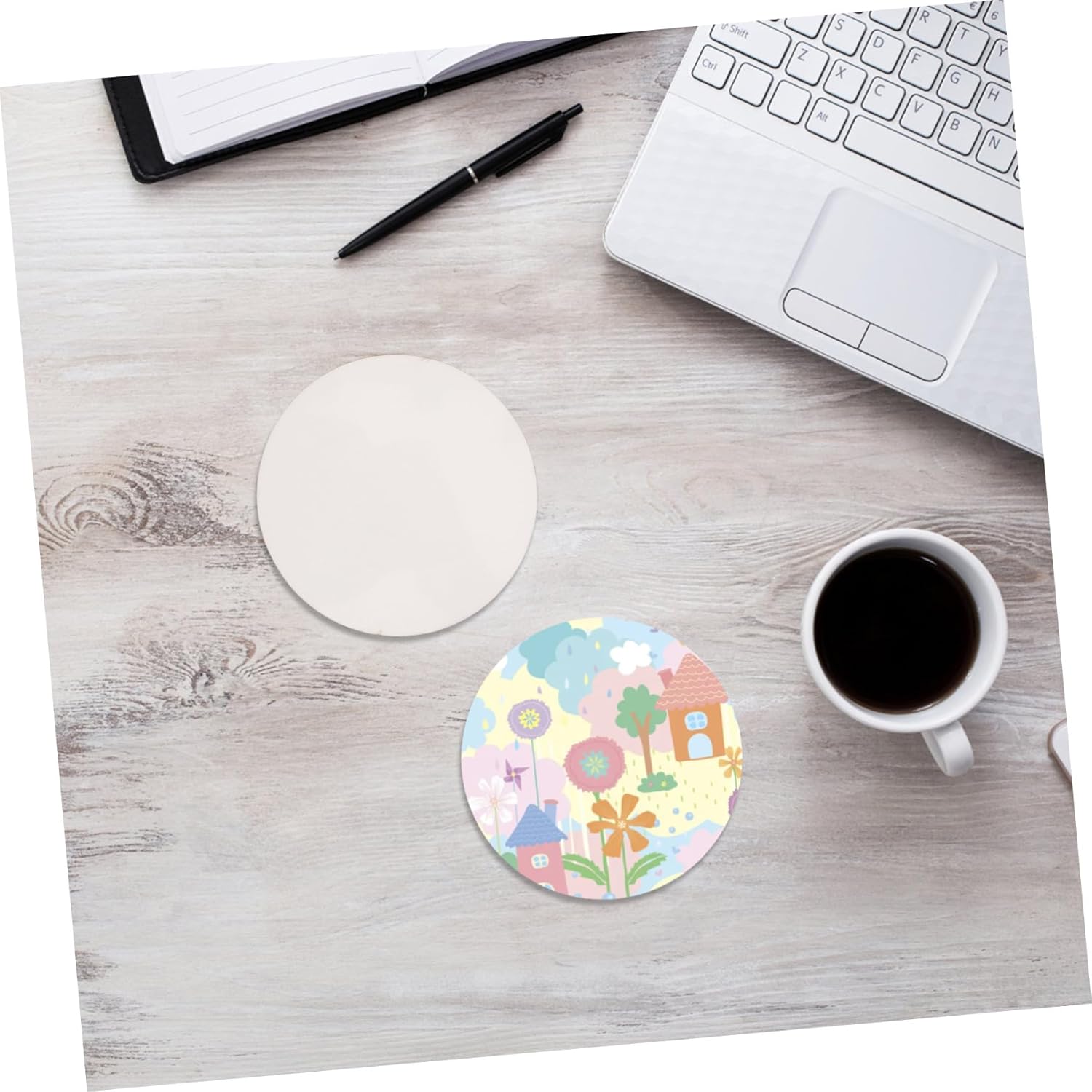 24pcs Sublimation Coaster Blanks with Cork Backing Round and Square MDF Drink Coasters for Heat Transfer DIY Projects Wooden Blanks for Home Decor and Crafting