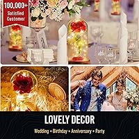 Vista 4 de Norcalway Premium Valentines Day Gifts for her - Rose in Glass Dome with 6hr Timer - Birthday Gifts for Women, Mom from Daughter, Son, Kids - Beauty