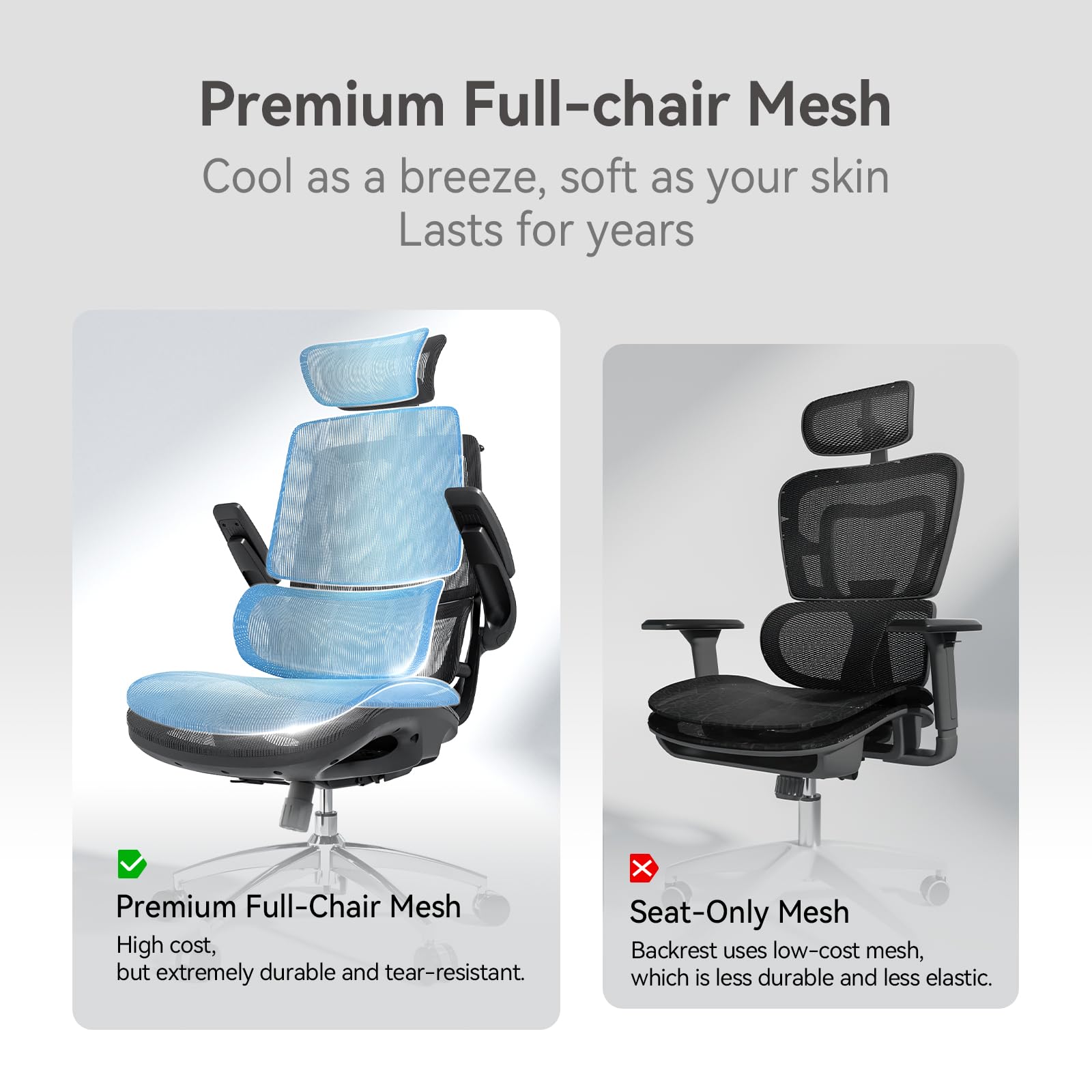 SIHOO M59AS Ergonomic Office Chair, Dual Backrest, Adaptive Lumbar Support, Black, Pack of 1 - Image 4