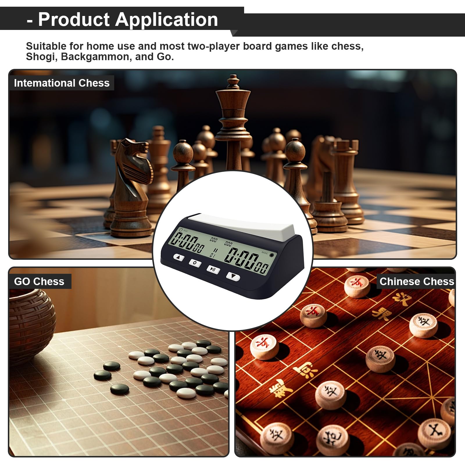 2 x Digitale Schach-Timer mit Basisbonusverzögerung und positiver Zeit; tragbare 3-in-1-Uhr mit Zeit- und Verzögerungsbonus, ideal für Chess I-Go aktualisierte Modelle