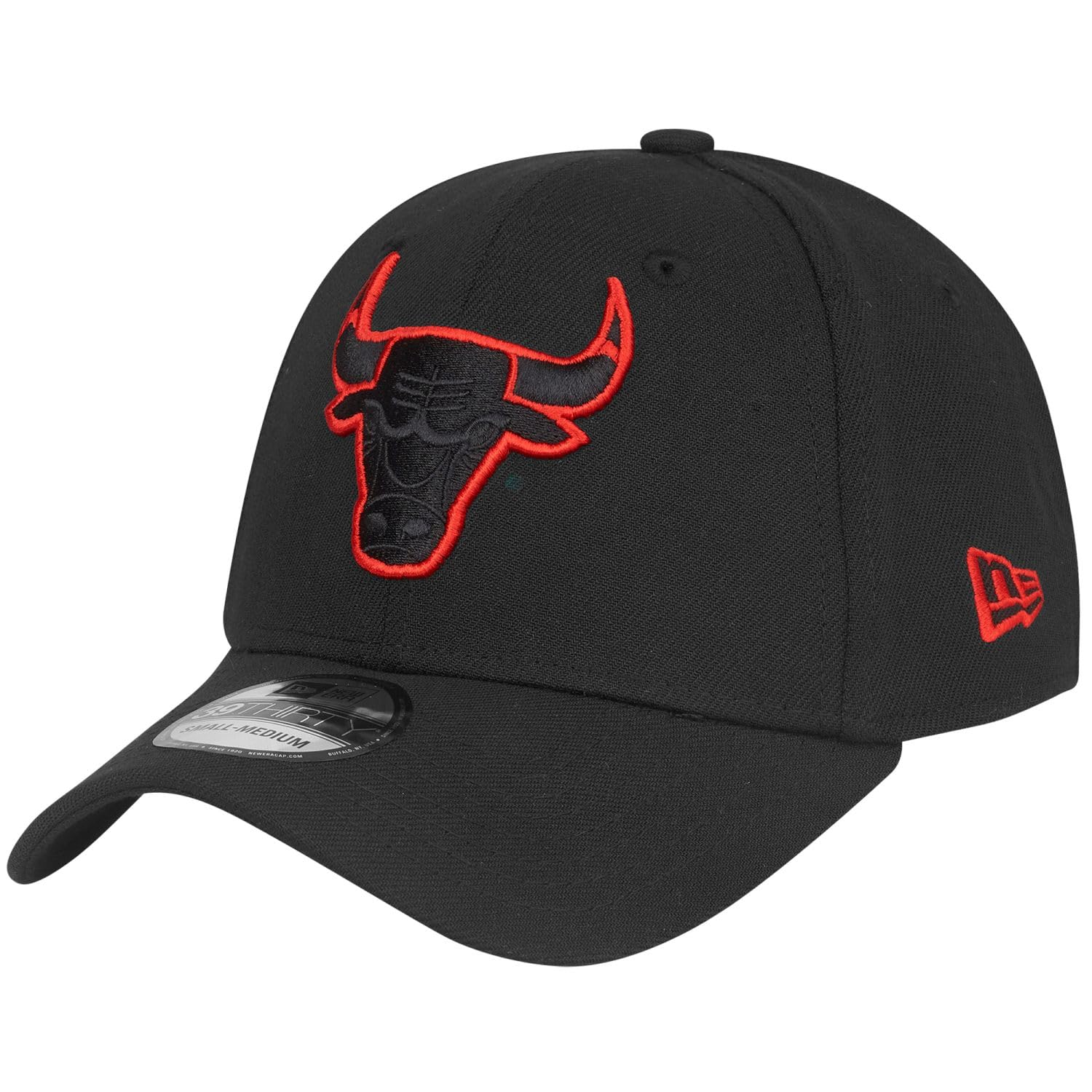 New Era Unisex Black 39Thirty Stretch Cap - Outline Chicago Bulls - M/L