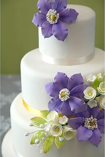 Miniatura 6 de Global Sugar Art Chef Alan Tetreault - Decoración para tartas tropicales Frangipani Plumeria para tartas de azúcar, pequeño, blanco con amarillo, 1