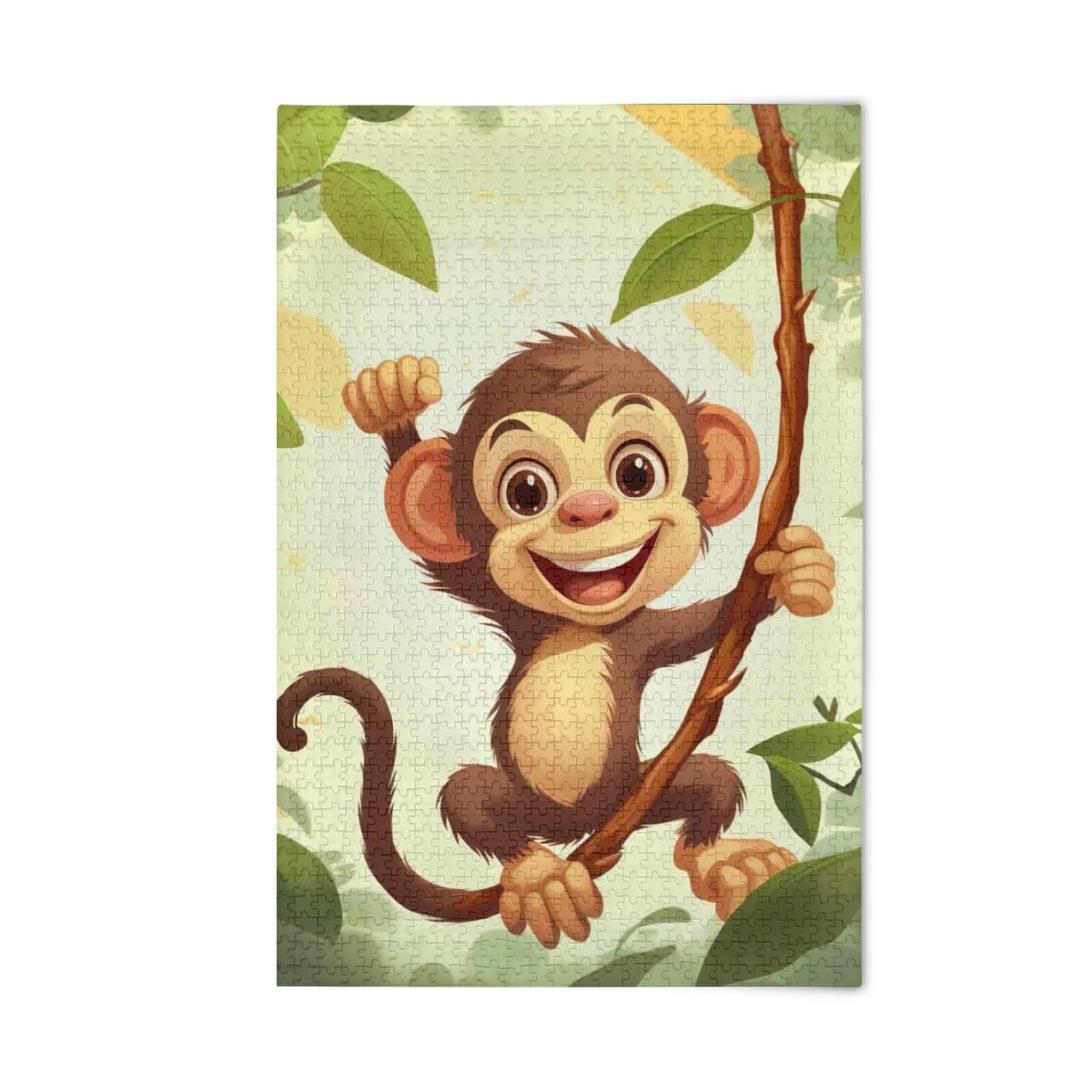 Amazon.com: Puzzles for Adults 500 Piece Cute Monkey Jigsaw