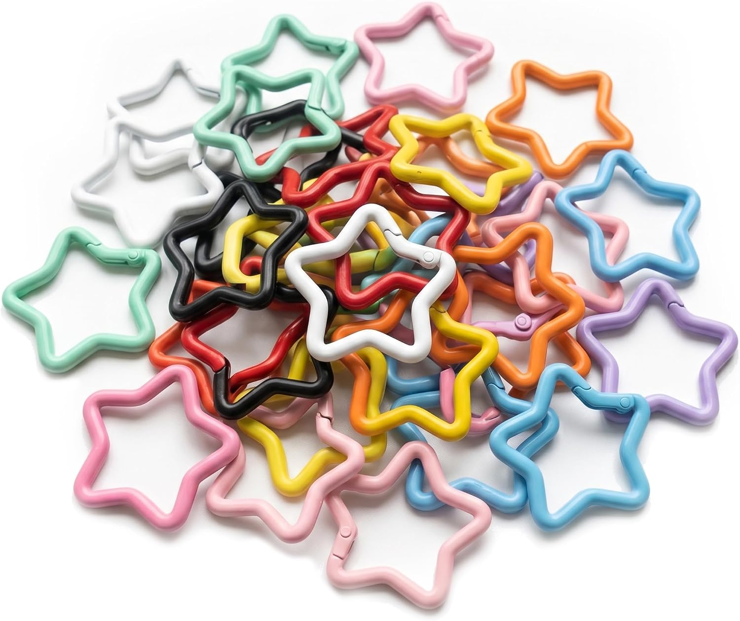 OVRUNS Carabiner Keychain Clip 30 PCS Random Colors Keyring Clip Bag Charm