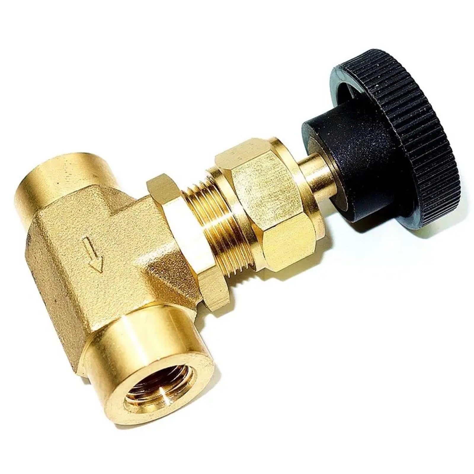 Robinet à pointeau femelle 1/4 NPT en laiton pour régulation de débit d'eau et gaz 3000 PSI