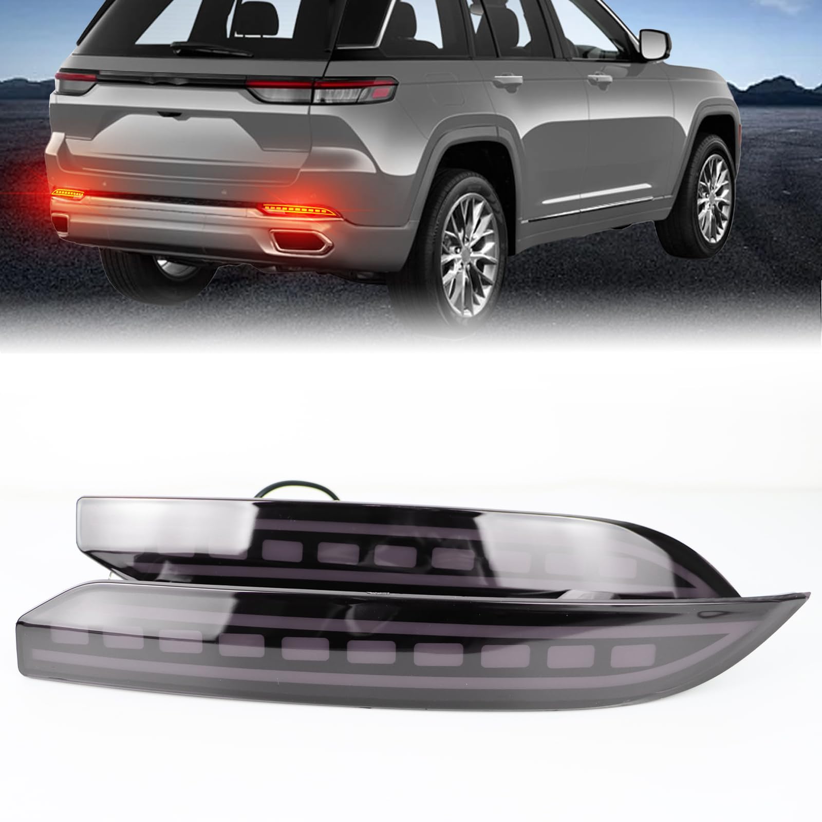 Amazon.com: GEEGEETOP Red Lens LED DRL Rear Reflector Bumper Fog