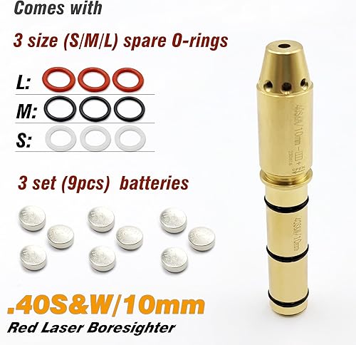 Miniatura 3 de BOOLIT EYE 40S & W 0.394 in Especial Laser Boresighter Extremo Barril Laser Bore Vista Precisa y Fácil de Instalar Revólveres, Pistolas, Rifle y