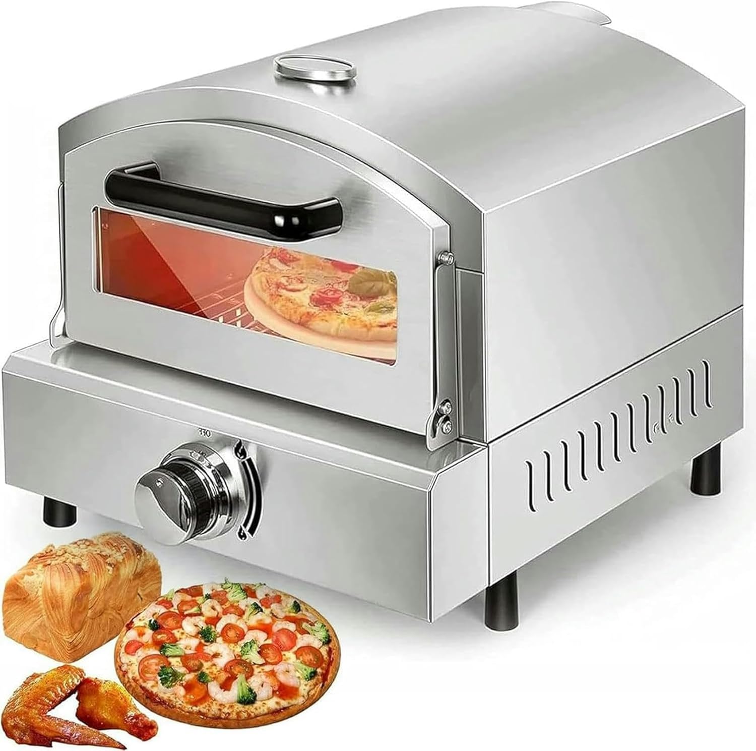 Pizza Electric Oven, Stainless Steel Drawer Toaster Oven, 360 Degree Uniform Temperature, High Temperature And Corrosion Resistance, Very Suitable For Home Restaurants, Default