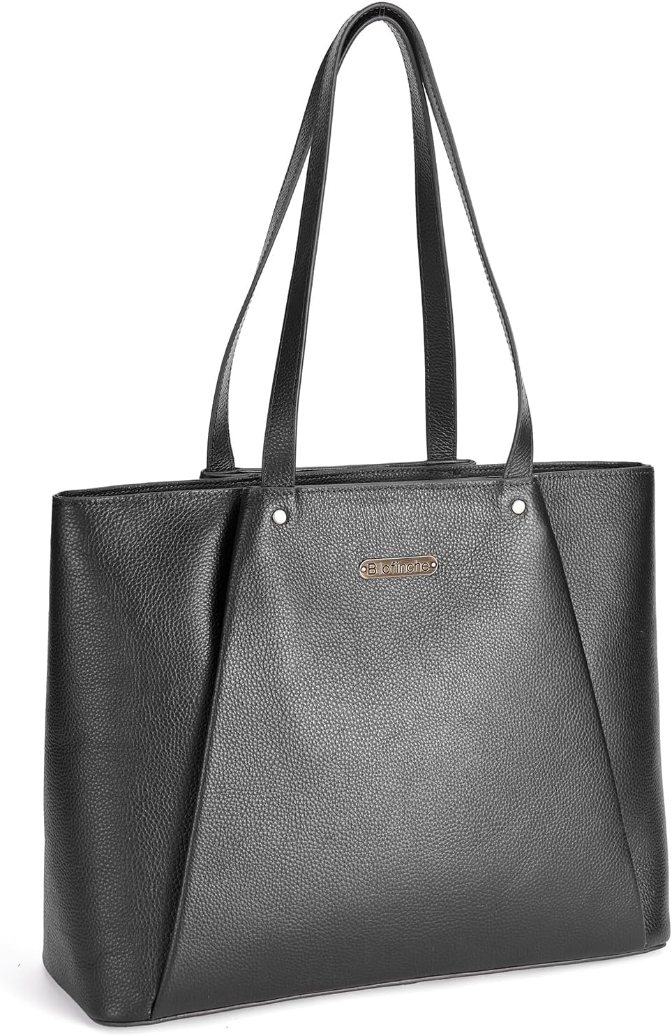 Blofinche Genuine Leather Tote Bag for Women,15.6 Inch Laptop Bag, Large Work Purse for Office Travel Commuter