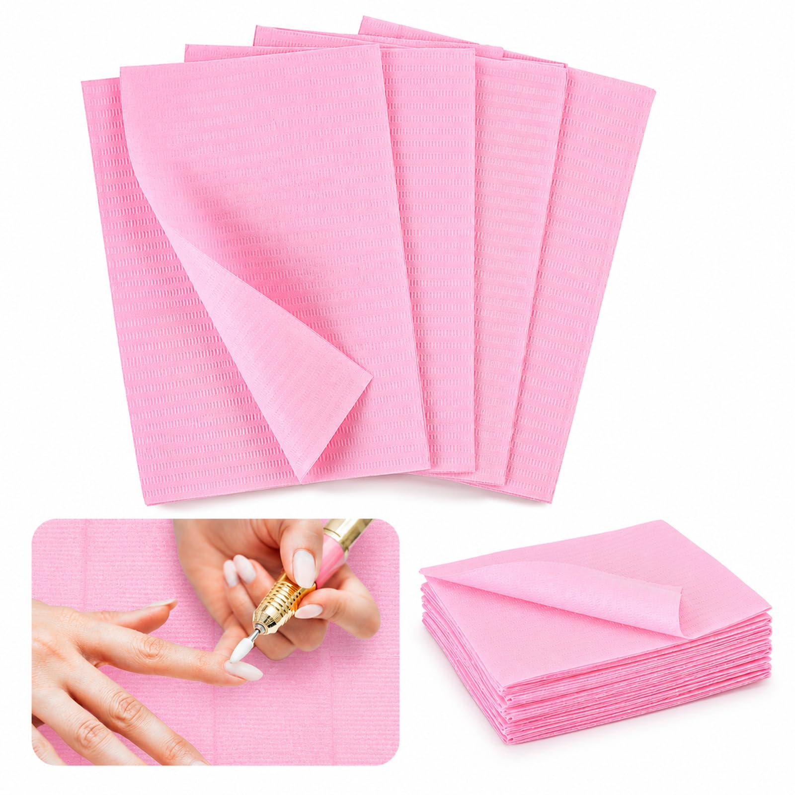 Elegaperma 20PCS Disposable Dental Bibs,Waterproof Nail Mat Table Protector