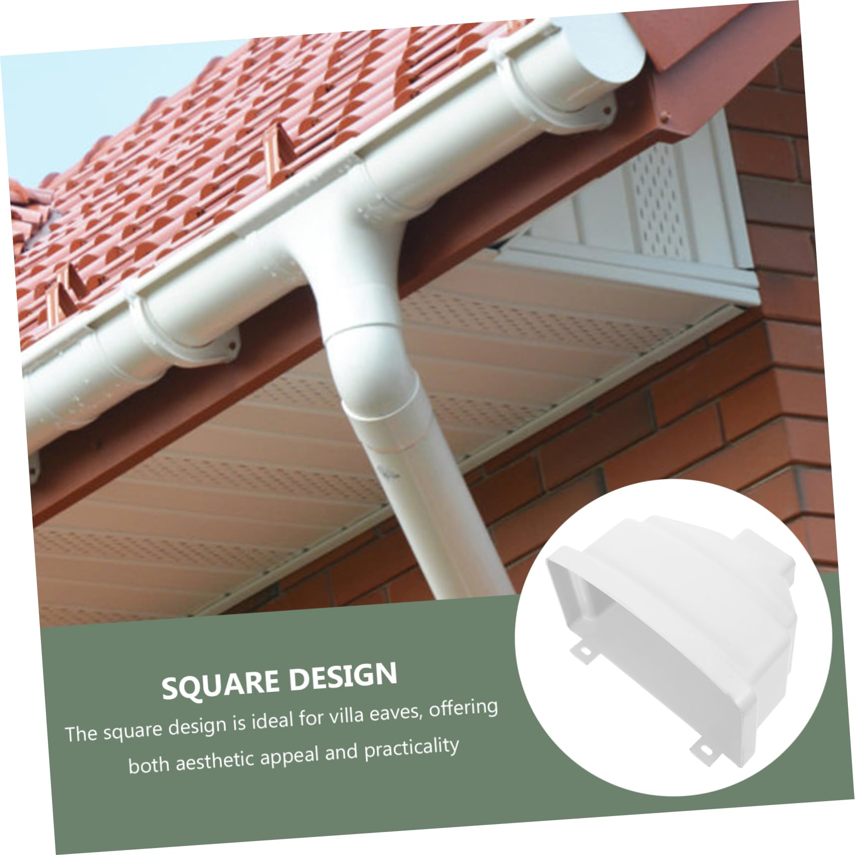 Canalón Vinilo Desviador Agua Lluvia Villa Filtro Accesorio Drenaje PVC Resistente Diseño Exterior Casa