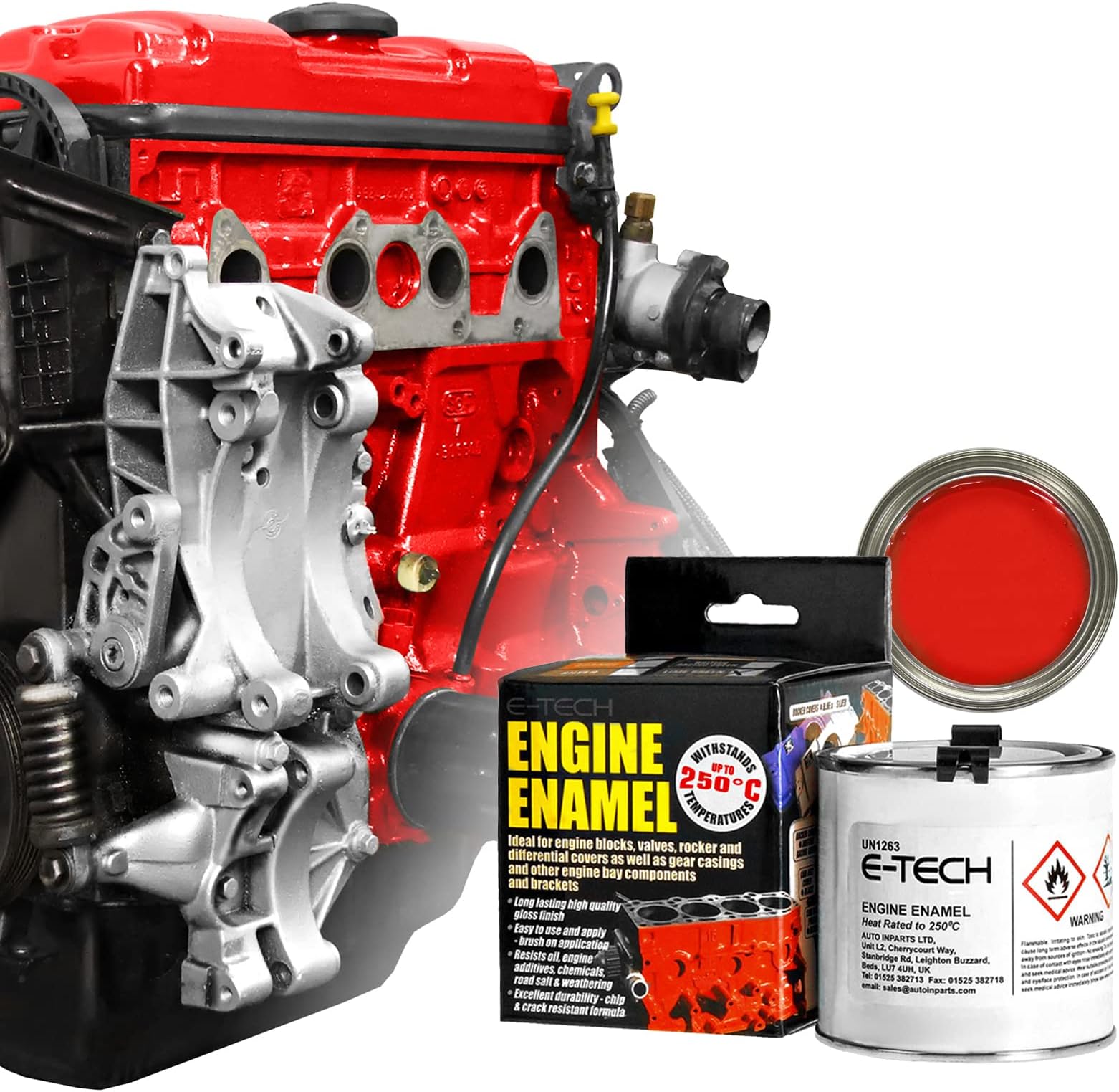 E-TECH EE03-R RED-Car/Bike Engine Enamel Paint-250ml