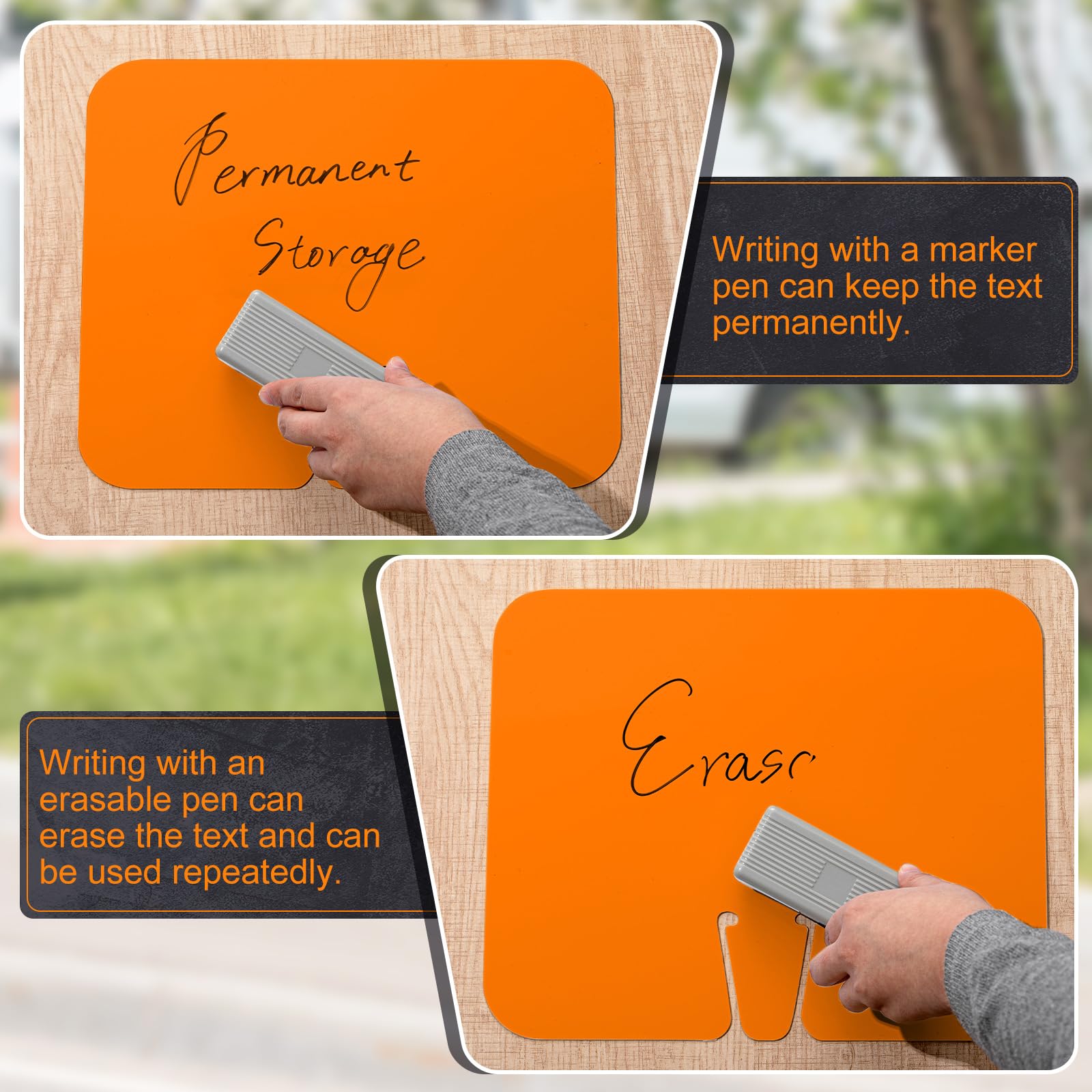 Geetery 6 Pcs Blank Traffic Cone Signs, 10.4"x12.6" Write-on Sign, Orange — Amazon image 4