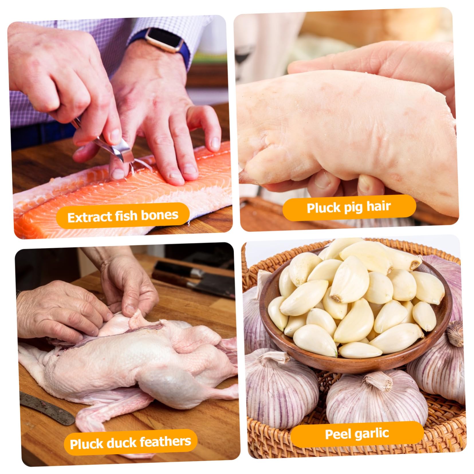 Garneck 18pcs Stainless Steel Garlic Peelers Garlic Tweezers for Effortless Peeling Convenient Easy to Use Kitchen for Cooking and Meal Prep