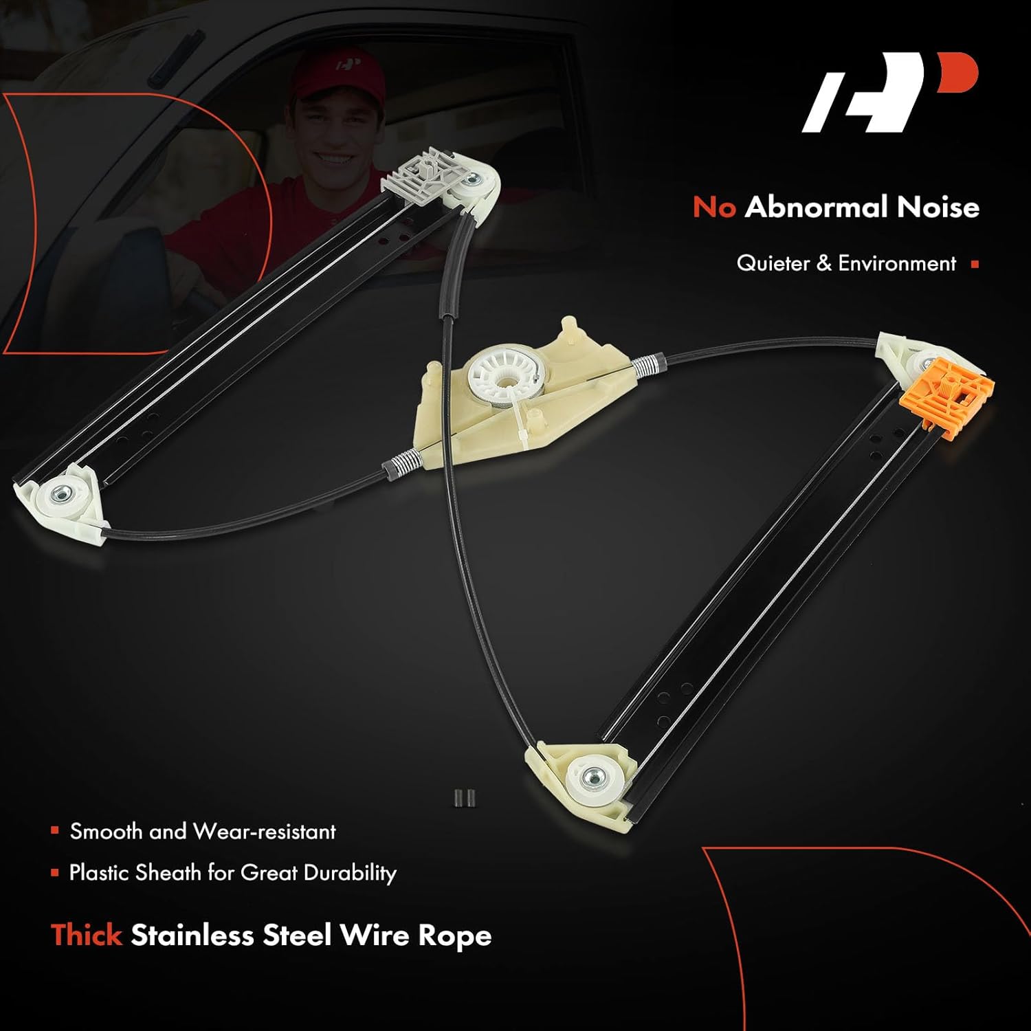 A-Premium Electric Power Window Regulator Without Motor Compatible with Volkswagen Touareg 2004-2010 Rear Left Driver Side