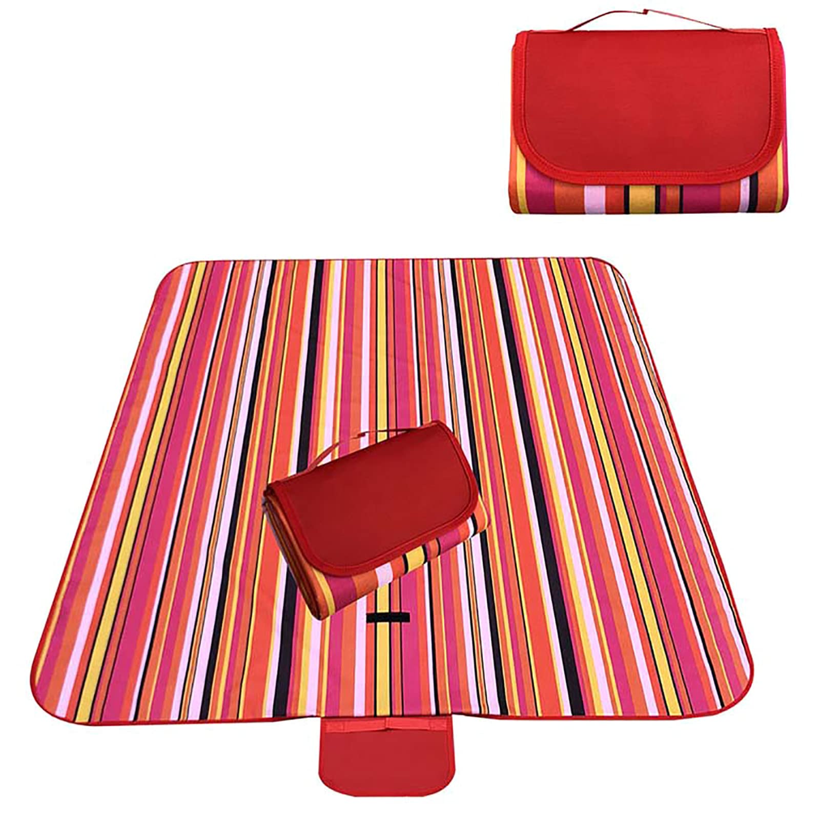 Couverture de pique-nique imperméable à rayures rouges pour famille et enfants 150x200 cm