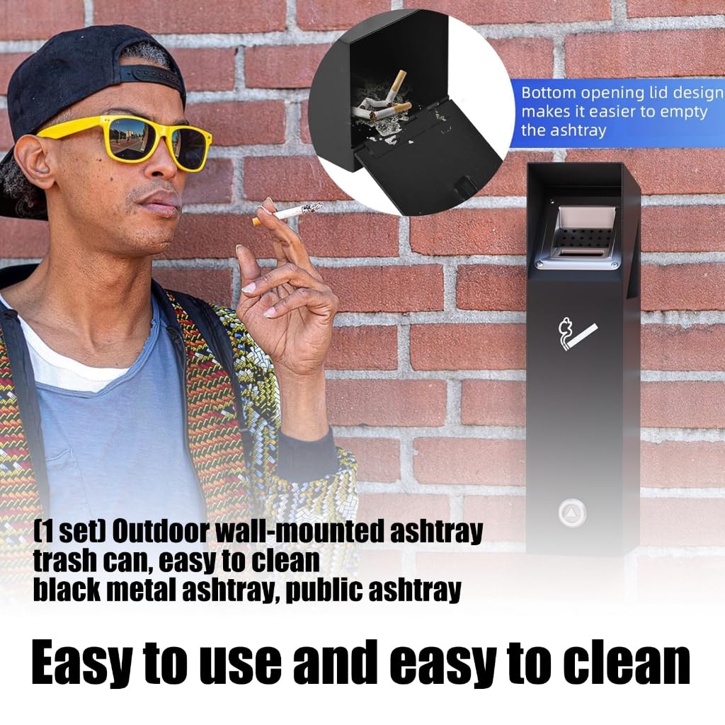 Outdoor Wall Mounted Trash Can with Easy Installation and Bottom Opening Design for Quick Ideal for Various