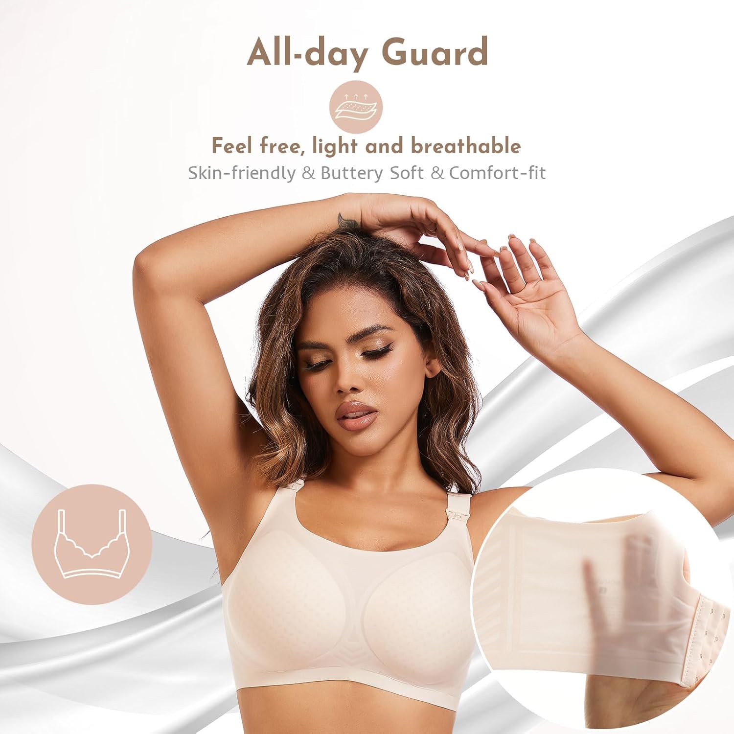 Nursing Bras for Breastfeeding, Seamless Ultra Comfort Maternity Bra, Natural Shape Pregnancy Bras for Women