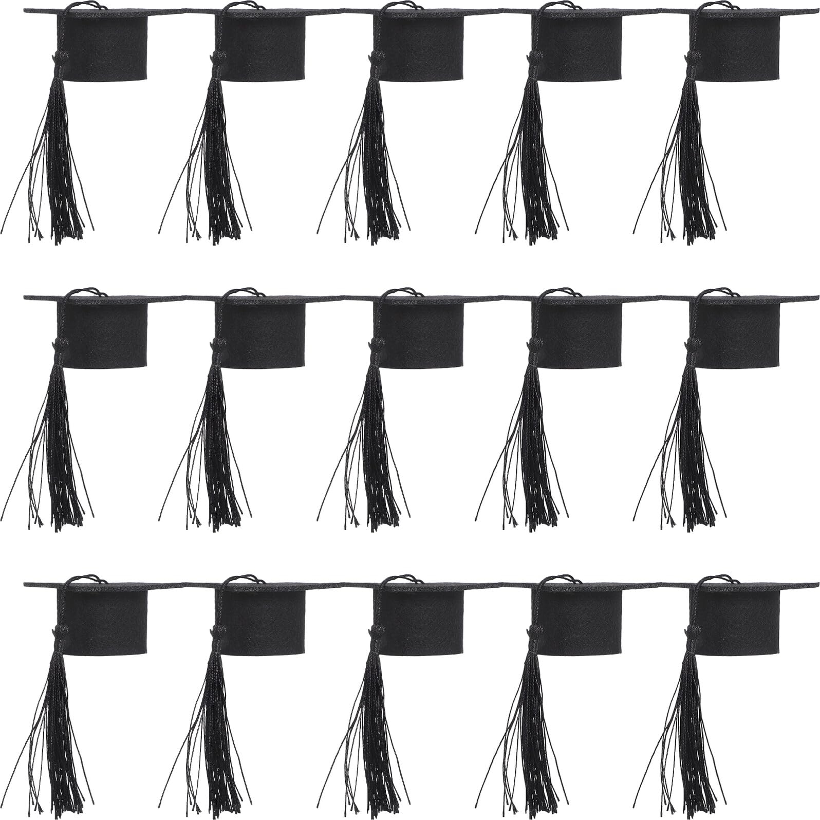 20 Pezzi Mini Cappello Laurea Nero Non Tessuto Decorazione per Bottiglie e Bambole per Feste di Laurea e Foto Ricordo
