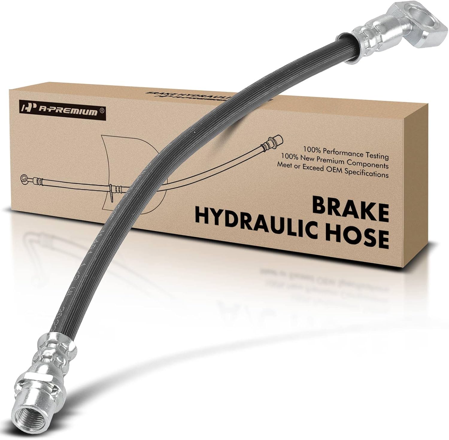 A-Premium Rear Passenger Brake Hydraulic Hose Compatible with Select Saab Models - 9-3 2008-2011, 9-3X 93X 2010-2011 - Replace# 12841243