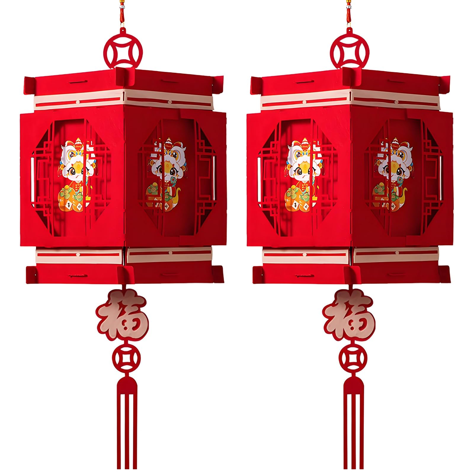 SBZIOJHDR Chinese-style lanterns, Chinese Snake Year Lanterns, Exquisite Hanging Lucky Lantern, Party Decorations(B)