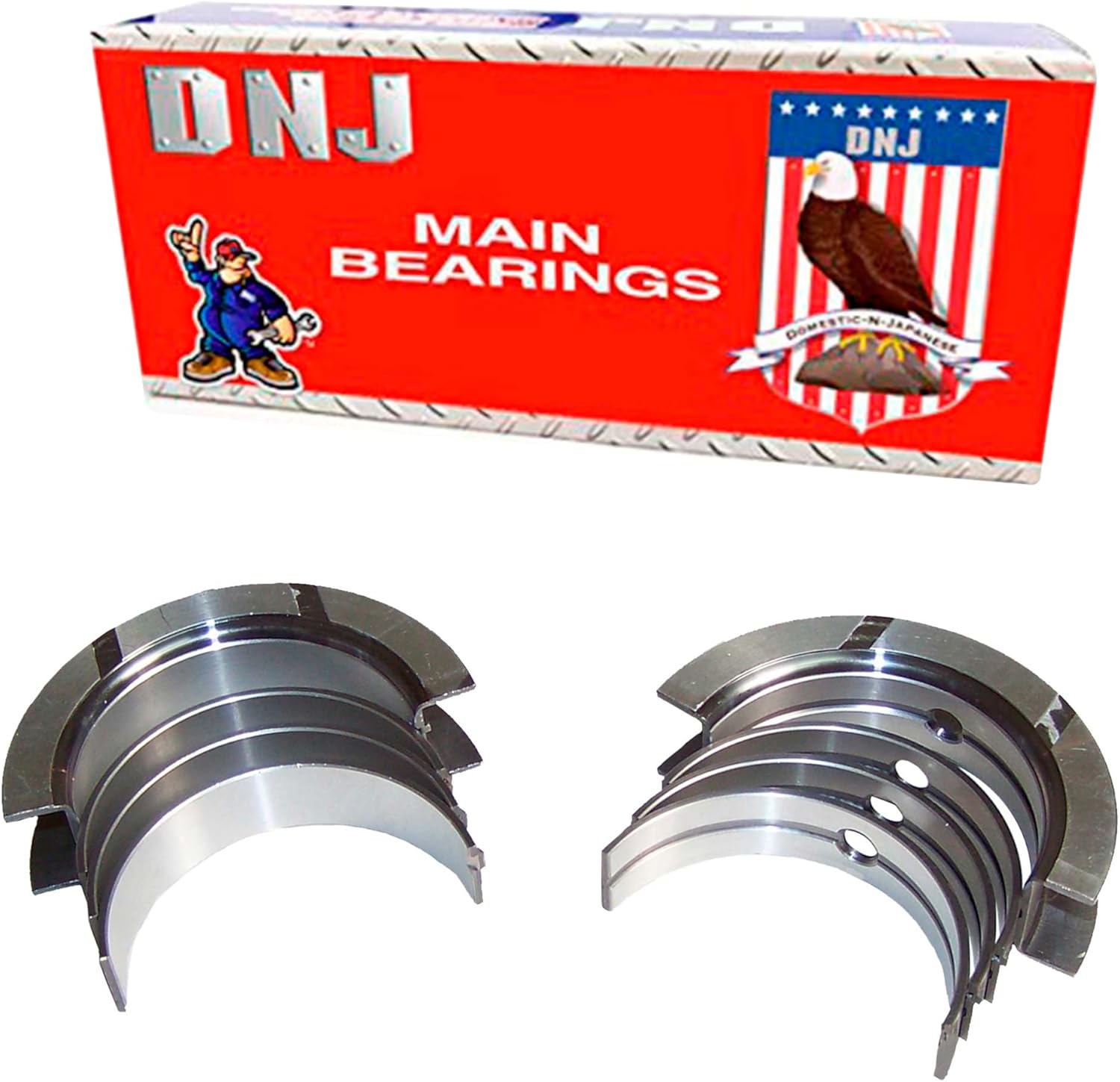 DNJ MB1135.10 Oversize Main Bearings Set for 1990-2011 Chrysler, Dodge, Eagle, Jeep, Plymouth, Volkswagen Caravan, Concorde, Dynasty 3.3L-3.8L V6 12V OHV 3778cc