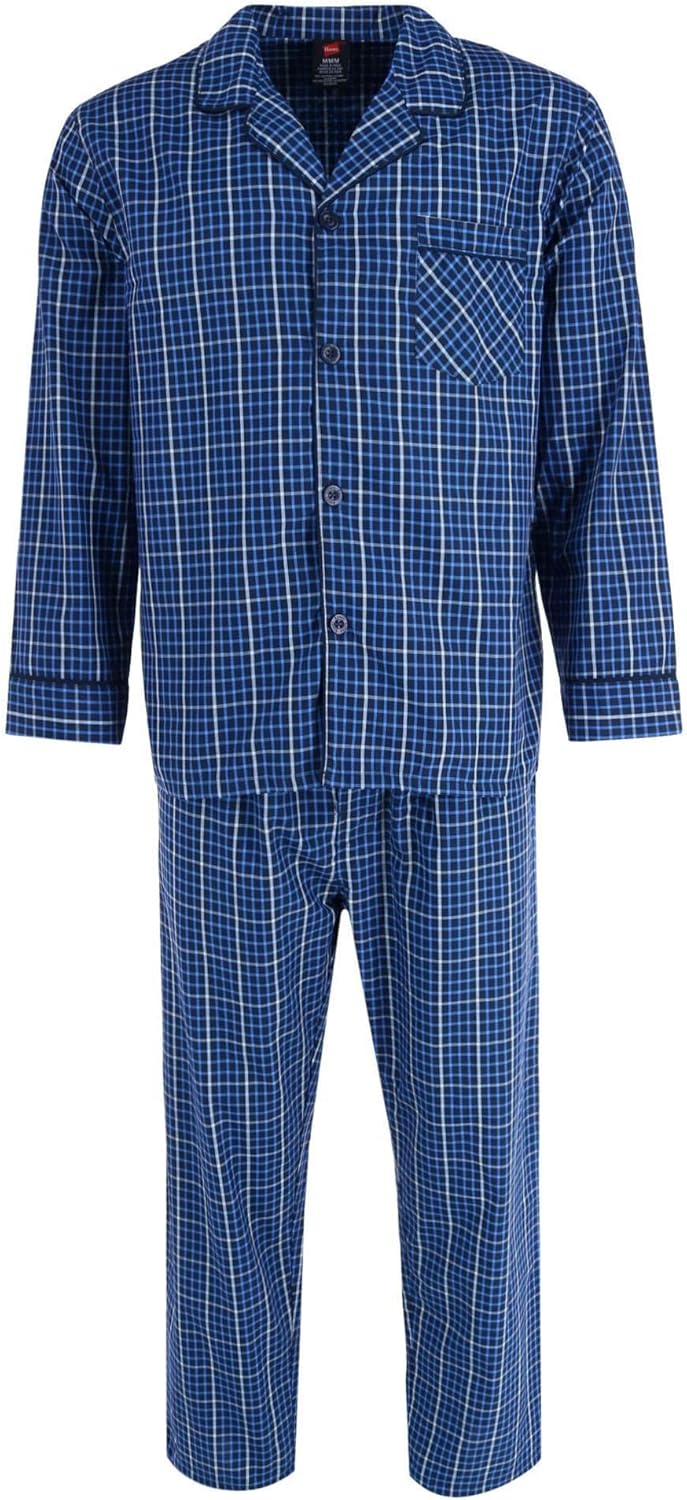 Hanes mens Hanes Men's Woven Plain-weave Pajama Set