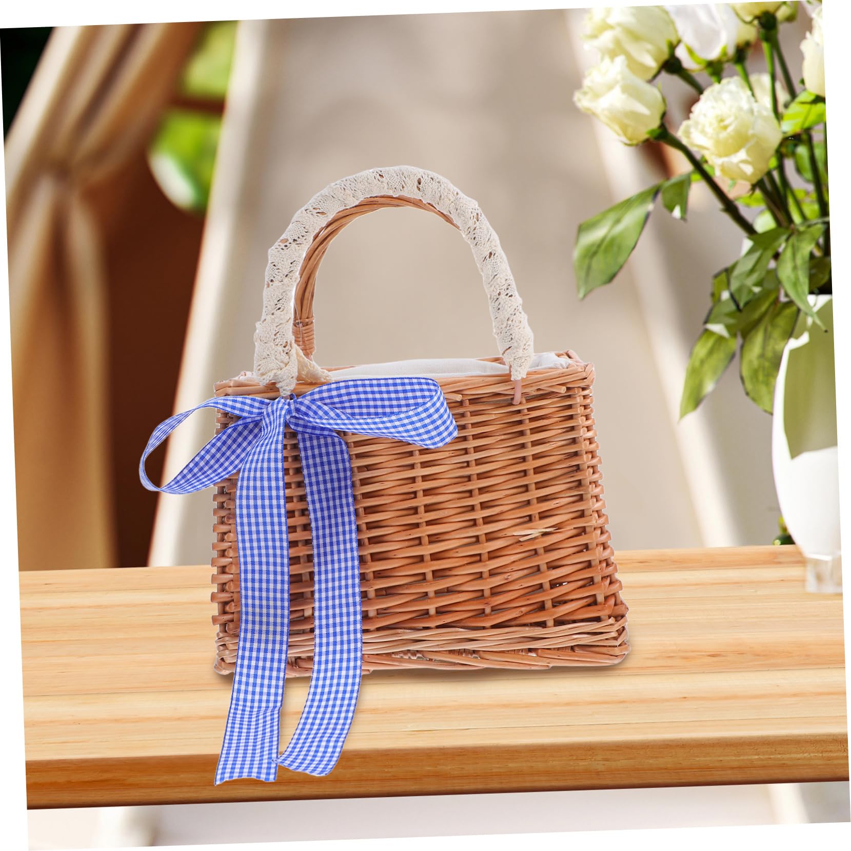 Bolso de Paja de Verano para Mujer Asa, Estilo Boho Vintage
